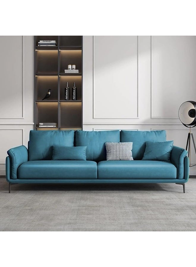 Comfynest Comfynest Solid Wood Modern Sofa For Three, Tech Cloth Cover With Slipcover, No Drill Assembly 190 X 85 X 87 Cm Blue 