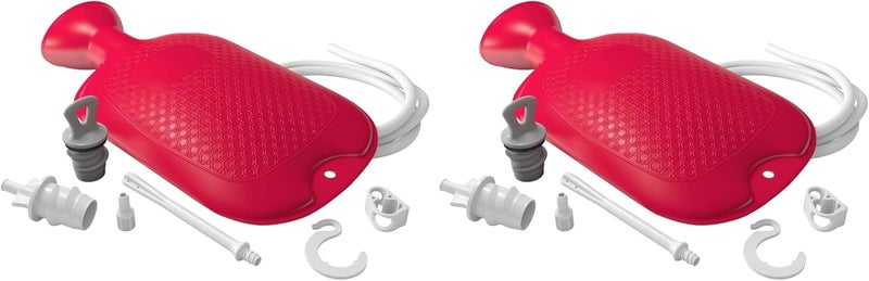 Flents Douche and Enema Combination Kit for Men and Women, Large Capacity, Multipurpose Cleaning System, Made with Comfortable Material, Red (1.66 L) (Pack of 2) - Image 1