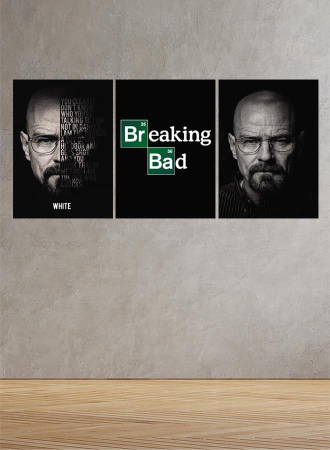 Marktna Decorative Wall Art Painting with Breaking Bad Series Design 3 Pieces Size 120x60cm - Image 1