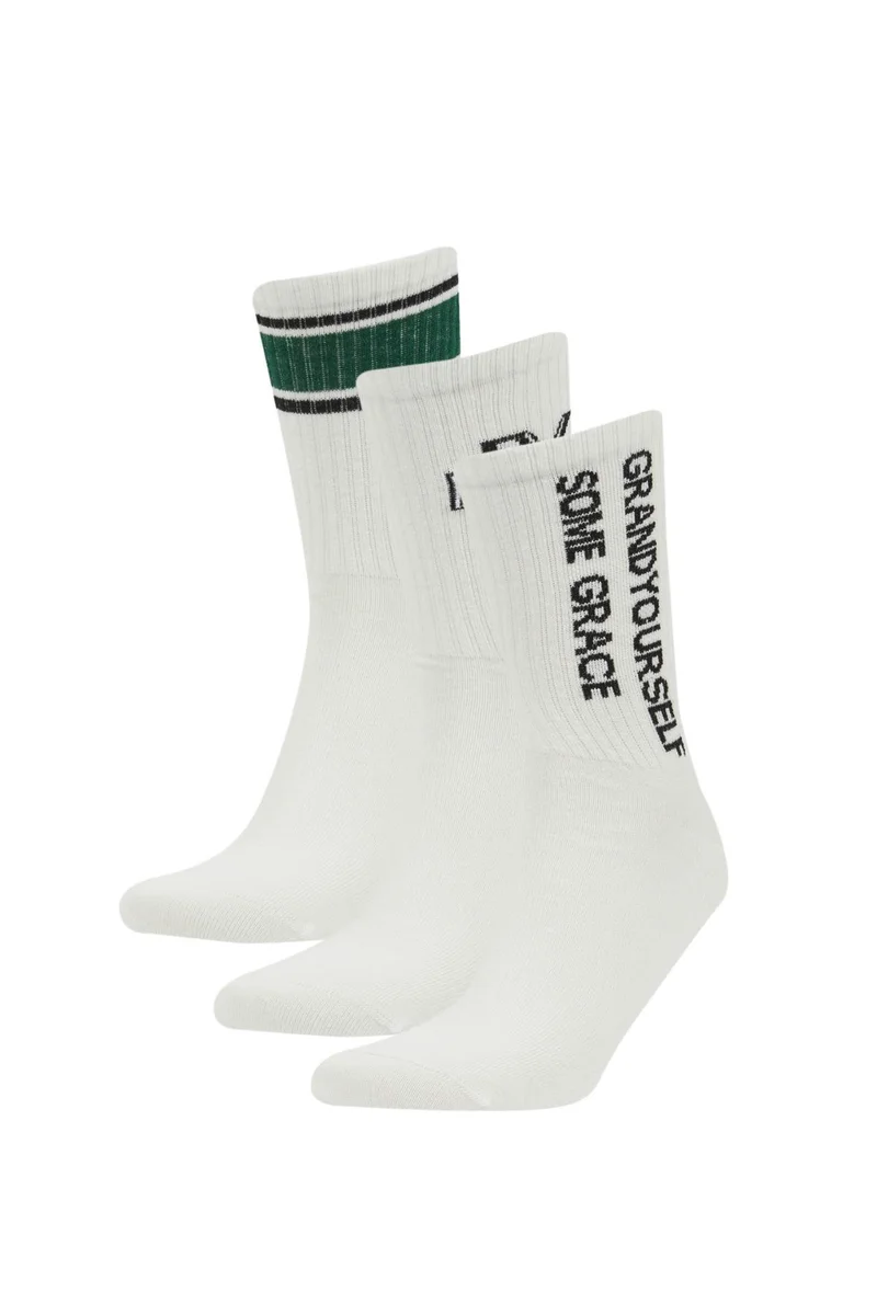 ديفاكتو Man Printed 3 Piece Cotton Long Socks