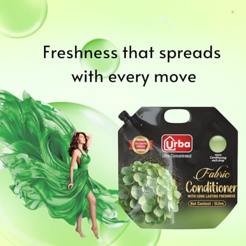 Urba Meadow Fresh Rich Perfume Fabric conditioner 5 litre - Anti Microbial Fabric Softener | After Wash Fabric Conditioner | For Long Lasting Fragrance | Super Saving Pack - Image 4