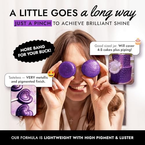 MONÉGASQUE Purple Edible Glitter for Drinks 15g – Violet Edible Glitter for Cakes & Cocktails – Purple Luster Dust for Cocktails – Violet Food Coloring for Cupcakes & Christmas Cake Decorations Spray - Image 5