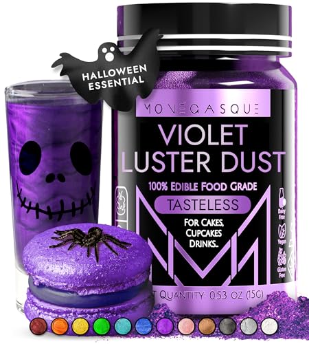 MONÉGASQUE Purple Edible Glitter for Drinks 15g – Violet Edible Glitter for Cakes & Cocktails – Purple Luster Dust for Cocktails – Violet Food Coloring for Cupcakes & Christmas Cake Decorations Spray - Image 1
