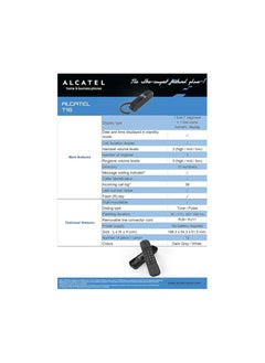 Alcatel Alcatel T-16 Black Ultra Compact Corded Landline Phone With Numeric Display Along With Caller ID Wall Mounted  - Image 4