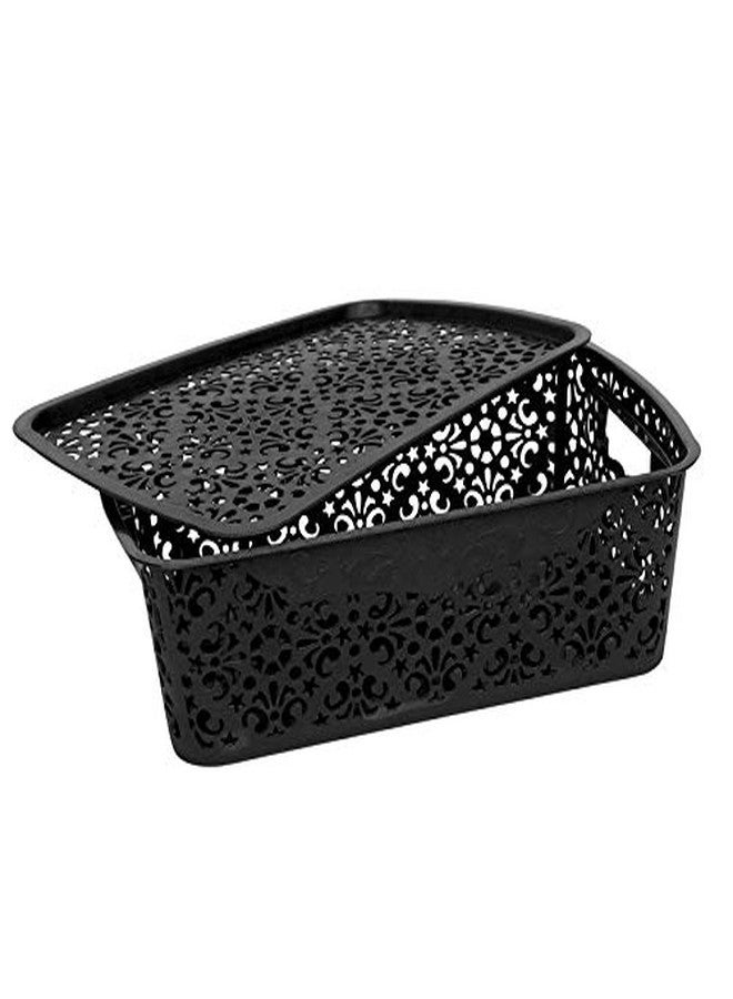 Cutting EDGE Turkish Baskets with Lid for Kitchen | Vegetables | Toys | Accessories (Combo - Brown, Beige, White, Medium, Dimension:- 36X21X10 cm) - Image 3