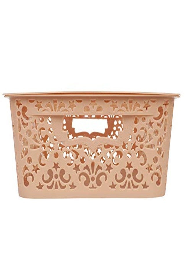 Cutting EDGE Turkish Baskets with Lid for Kitchen | Vegetables | Toys | Accessories (Combo - Brown, Beige, White, Medium, Dimension:- 36X21X10 cm) - Image 4