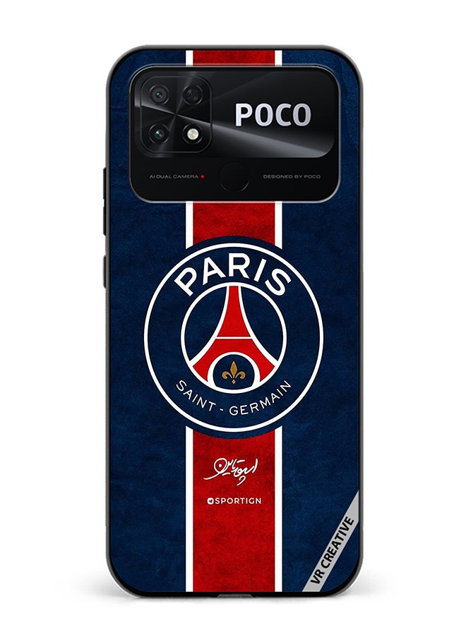 VR CREATIVE Protective Case Cover For Xiaomi Poco C40 Paris Saint Germain Design  Multicolour - Image 1