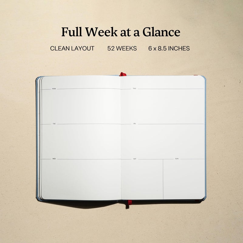 Kunitsa Co. Undated Planner - Hardcover, with Habit Tracker & Goal Setting - Weekly, Full Year (Oat) - Image 4