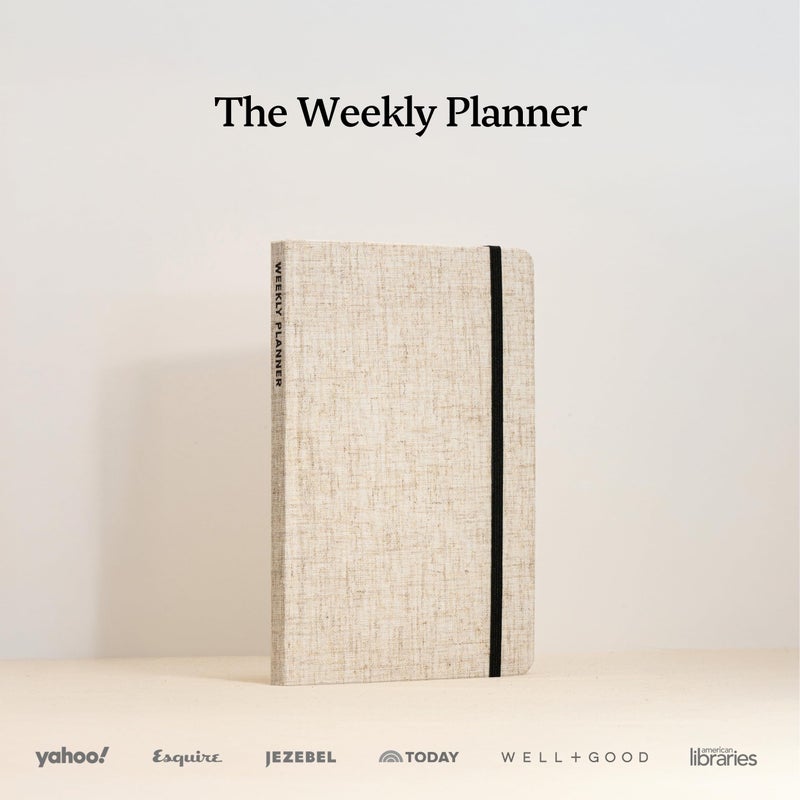 Kunitsa Co. Undated Planner - Hardcover, with Habit Tracker & Goal Setting - Weekly, Full Year (Oat) - Image 2