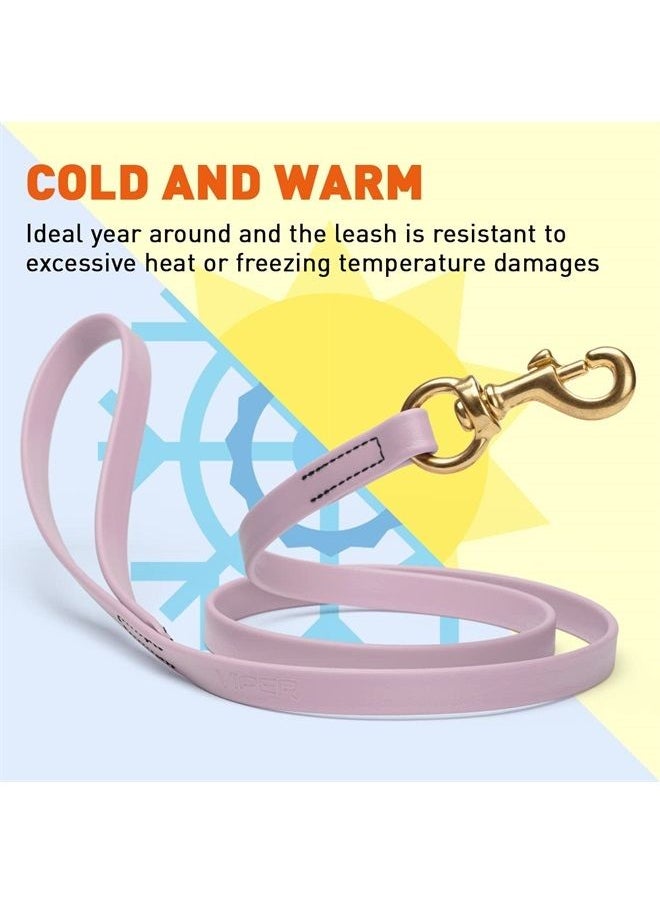 Viper Biothane K9 Working Dog Leash Waterproof Lead for Tracking Training Schutzhund Odor-Proof Long Line with Solid Brass Snap for Puppy Medium and Large Dogs 4ft, Pastel Purple  - Image 2