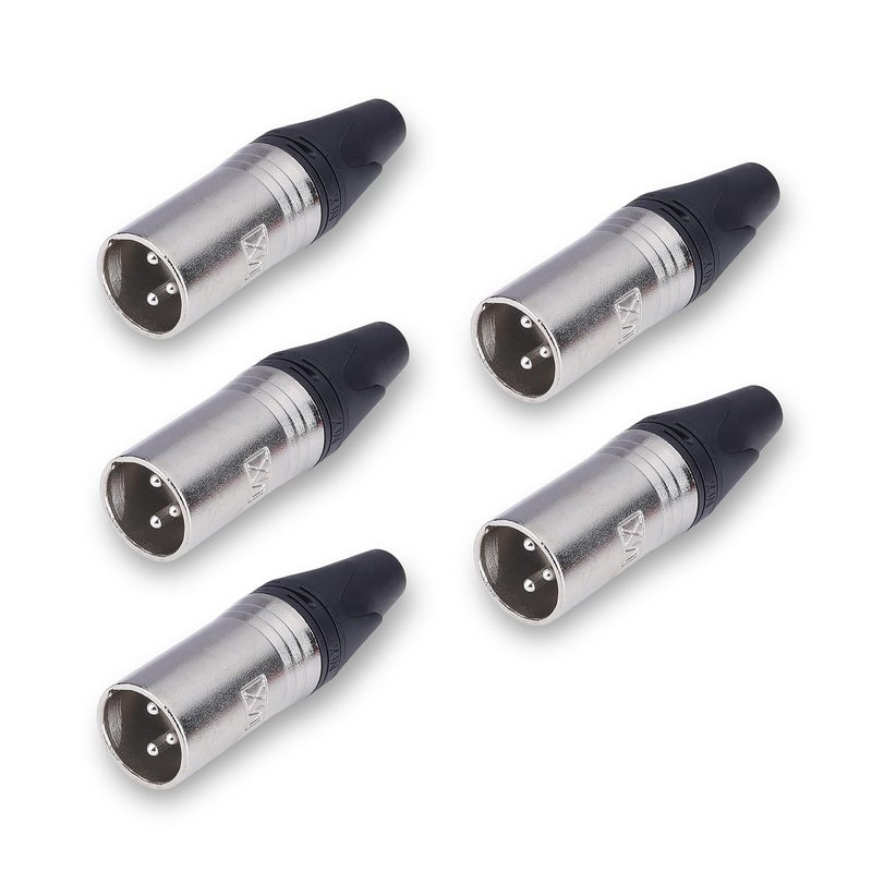 MX موصل ميكروفون ذكر XLR 3 PIN معتمد بالكامل من الذهب متوافق مع محولات الصوت وكاميرات الفيديو ومسجلات الصوت والم mixers (2973 عبوة من 5) - Image 1