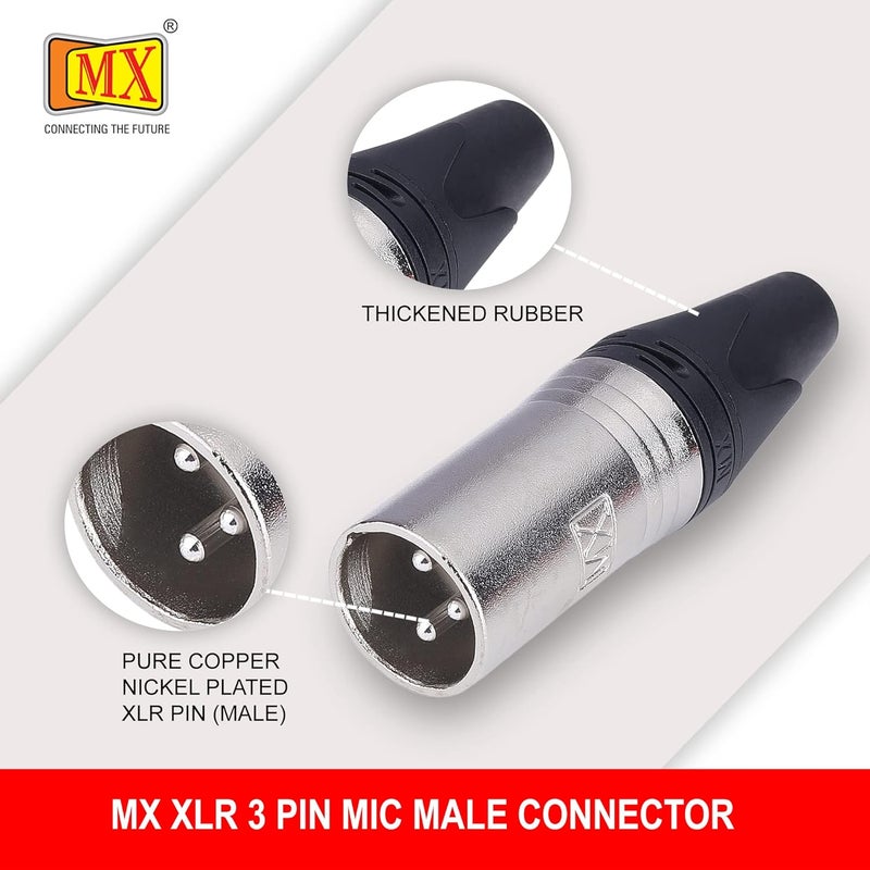 MX موصل ميكروفون ذكر XLR 3 PIN معتمد بالكامل من الذهب متوافق مع محولات الصوت وكاميرات الفيديو ومسجلات الصوت والم mixers (2973 عبوة من 5) - Image 4