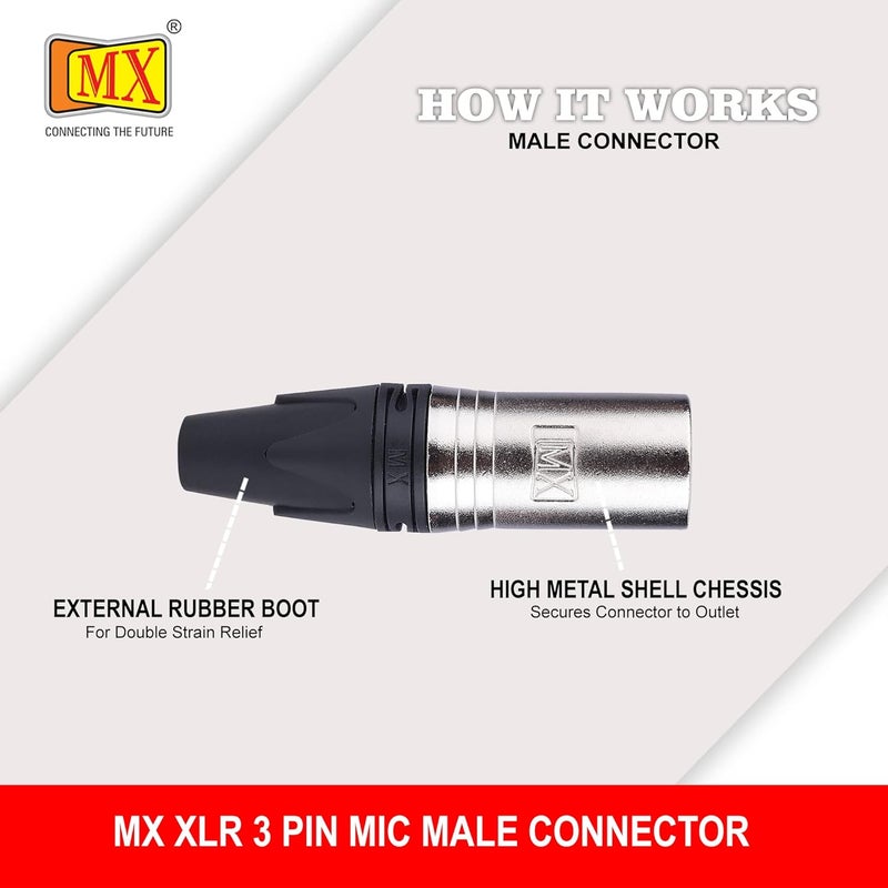 MX موصل ميكروفون ذكر XLR 3 PIN معتمد بالكامل من الذهب متوافق مع محولات الصوت وكاميرات الفيديو ومسجلات الصوت والم mixers (2973 عبوة من 5) - Image 5