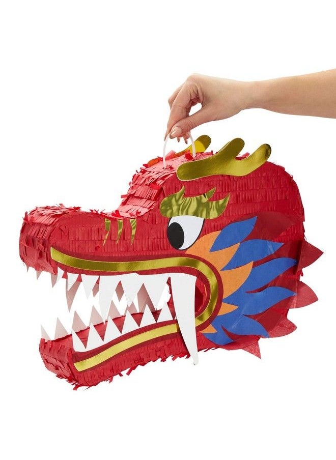 Blue Panda - Red Dragon Pinata For Chinese New Year Party Decorations (16.5 X 11 X 3 In) - Image 1