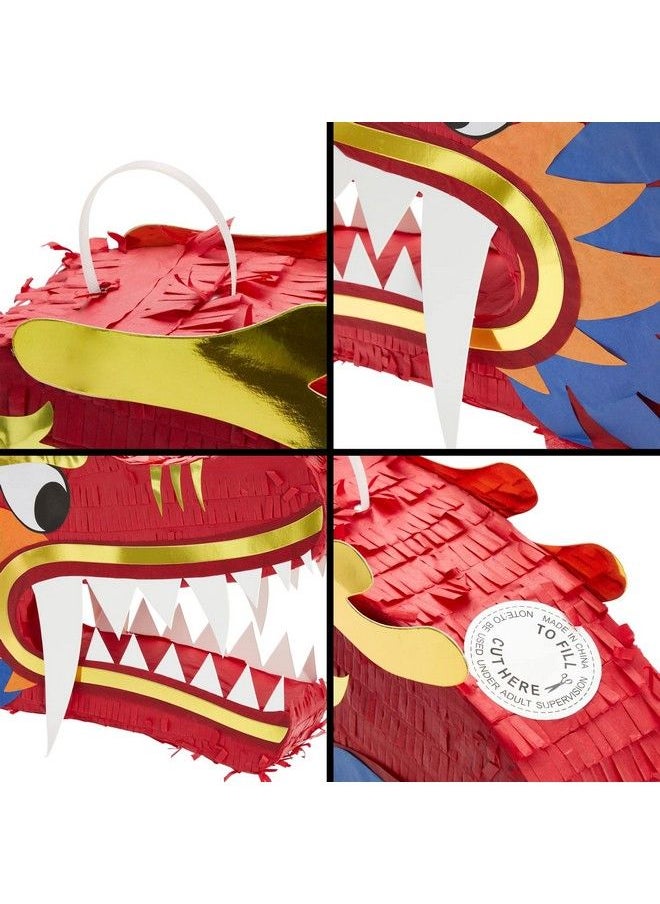Blue Panda - Red Dragon Pinata For Chinese New Year Party Decorations (16.5 X 11 X 3 In) - Image 1