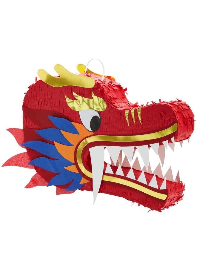 Blue Panda - Red Dragon Pinata For Chinese New Year Party Decorations (16.5 X 11 X 3 In) - Image 1