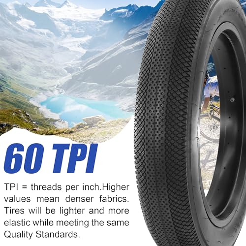 Balinge E-Bike 20x4.0 Fat Tire 20 x 4 Fat Tire 2 Pack Heavy Duty High-Performance Wear-Resistant Mountain Snow Bike Tire, E-Bike Tires 20x4, 20x4 Tire, Black，2Tires - Image 5