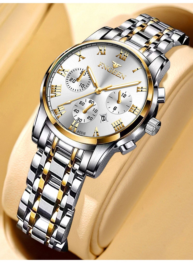 فنجين ساعات نسائية من أفضل العلامات التجارية الفاخرة المقاومة للماء وساعة التاريخ للسيدات بحزام من الفولاذ ساعة كوارتز كاجوال ساعة يد رياضية للنساء - Image 1