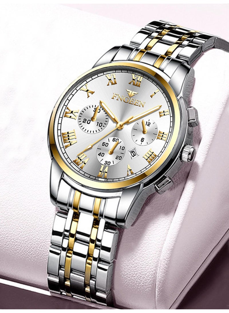 فنجين ساعات نسائية من أفضل العلامات التجارية الفاخرة المقاومة للماء وساعة التاريخ للسيدات بحزام من الفولاذ ساعة كوارتز كاجوال ساعة يد رياضية للنساء - Image 2