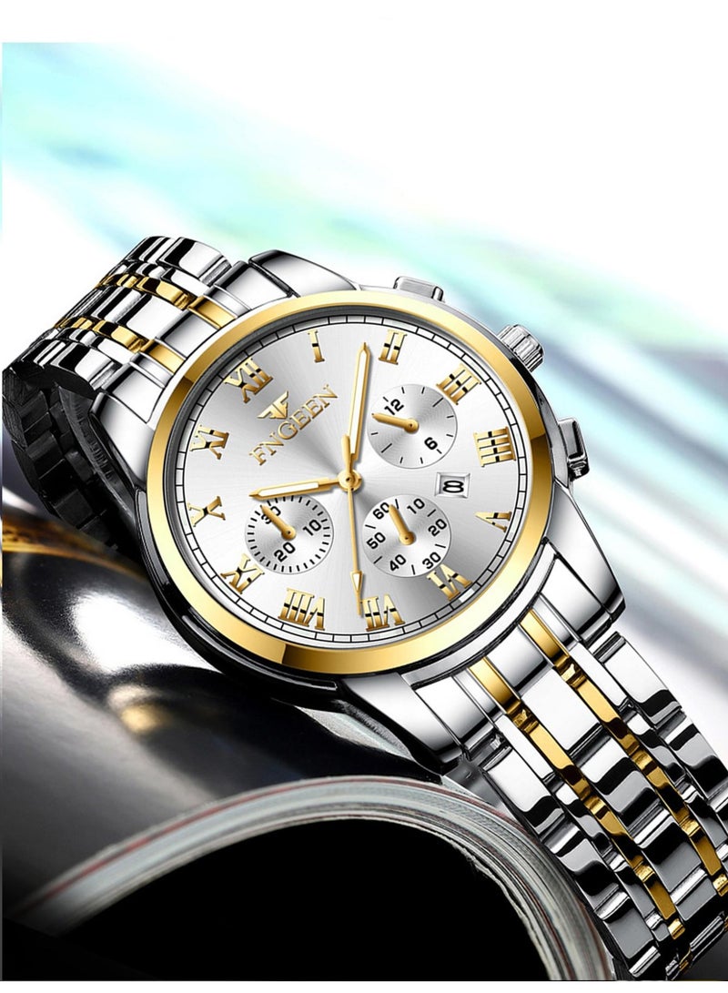 فنجين ساعات نسائية من أفضل العلامات التجارية الفاخرة المقاومة للماء وساعة التاريخ للسيدات بحزام من الفولاذ ساعة كوارتز كاجوال ساعة يد رياضية للنساء - Image 4