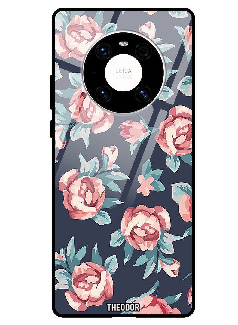 Theodor Protective Tempered Glass Case Cover HUAWEI MATE 40 5G  Flowers 1 (2) - Image 1
