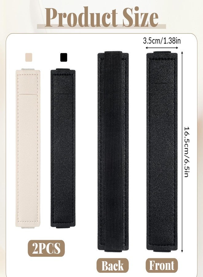 Larrel 2Pcs Adjustable Pen Holder for Notebook, 16.5x3.5cm/6.5x1.38in Elastic Portable Pen Holder for Journal Practical Leather Notebook Pouch for Book Binder Planer School Office Home Supplies - Image 2