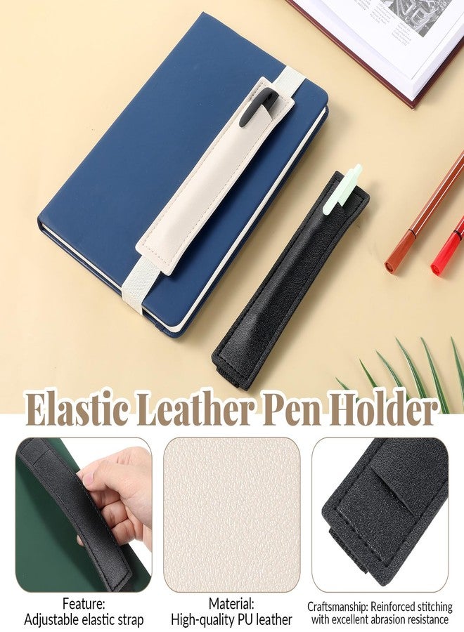 Larrel 2Pcs Adjustable Pen Holder for Notebook, 16.5x3.5cm/6.5x1.38in Elastic Portable Pen Holder for Journal Practical Leather Notebook Pouch for Book Binder Planer School Office Home Supplies - Image 4