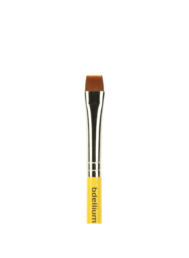 Bdellium Tools Bdellium Tools Professional Makeup Brush - Travel 714 Flat Eye Definer - Short Wooden Handle for Convenient Travel, For Eye Definition (Yellow, 1pc) - Image 2
