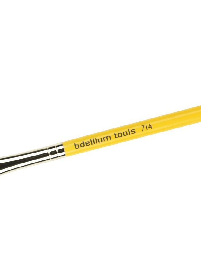 Bdellium Tools Bdellium Tools Professional Makeup Brush - Travel 714 Flat Eye Definer - Short Wooden Handle for Convenient Travel, For Eye Definition (Yellow, 1pc) - Image 3