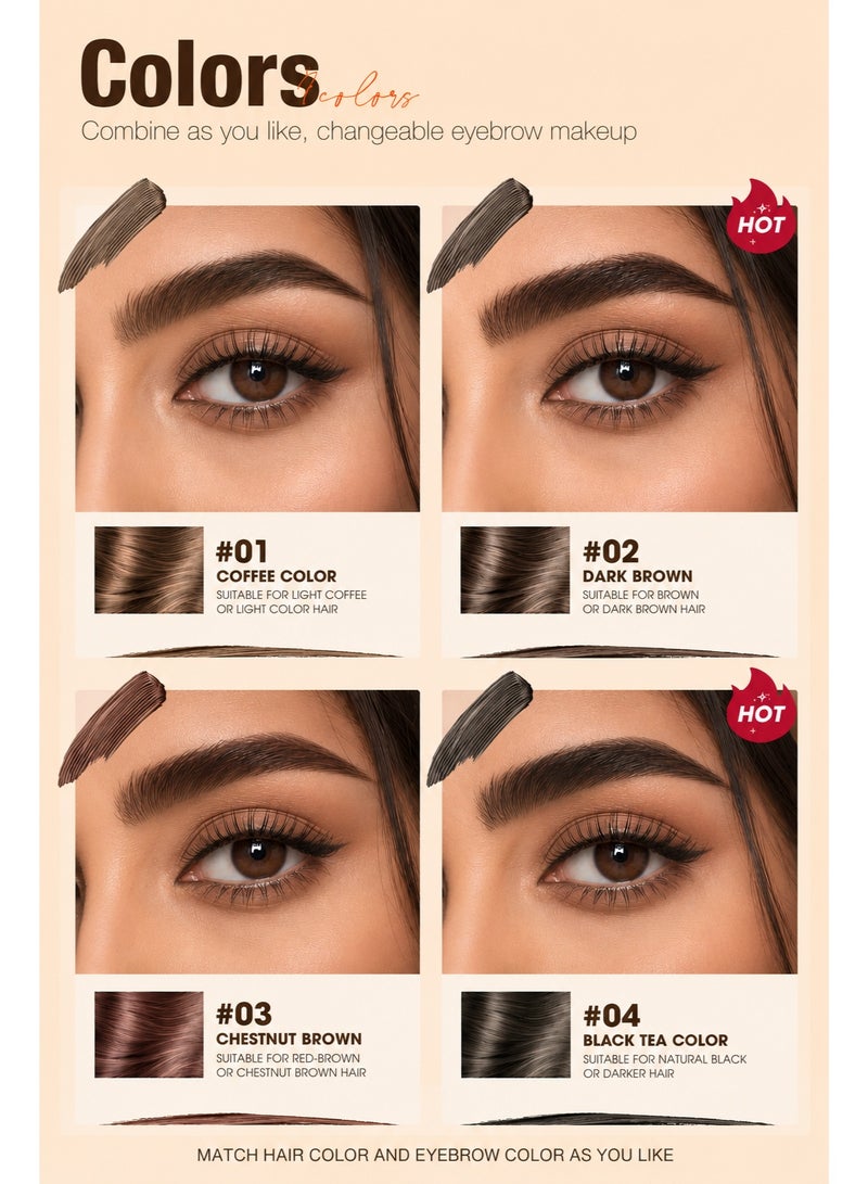 O.TWO.O Natural Shaping Dyeing Eyebrow Cream – Long-Lasting Tint, Fluffy Brow Hold & Waterproof Formula for Natural Full Brows - Image 3