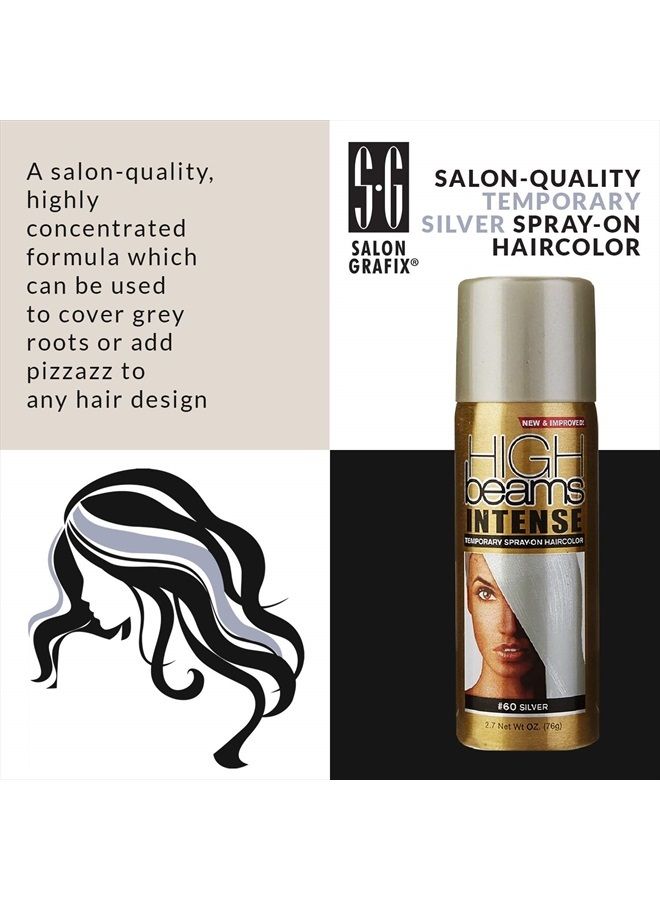 High Beams Intense Spray-On Hair Color - Silver - 2.7 Oz - Add Temporary Color Highlight to Your Hair Instantly - Great for Streaking, Tipping or Frosting - Washes out Easily (SG_B008W32I7A_US) - Image 2