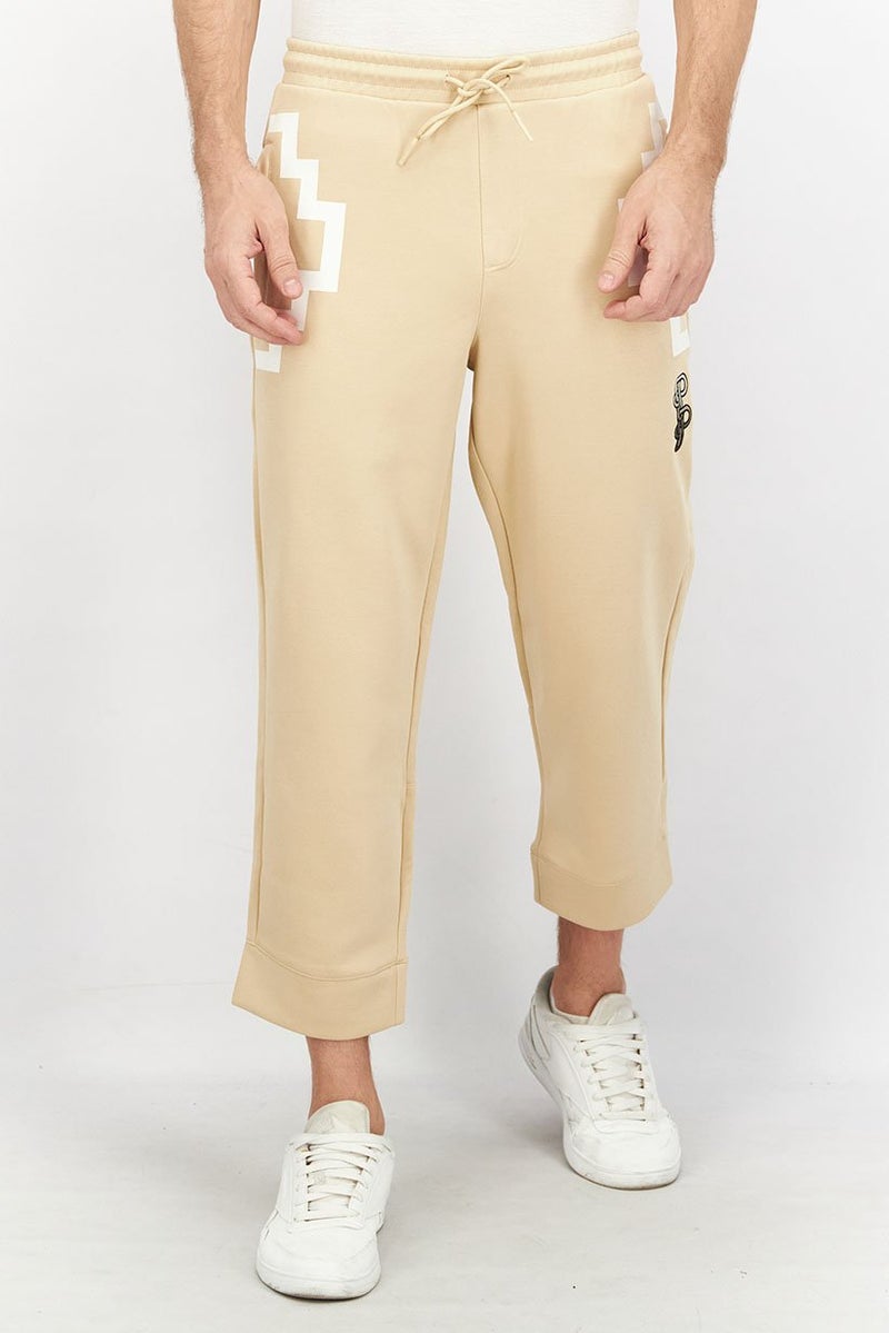 PUMA Men Regular Fit  Drawstring Brand Logo Track Pants, Beige - Image 1