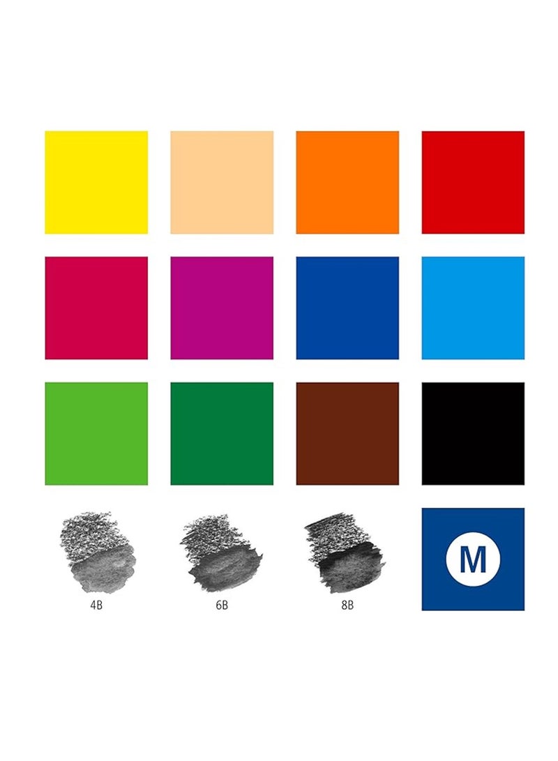 STAEDTLER 18-Piece Design Journey Watercolour Set With pencils, Waterbrush And Accessories - Image 4