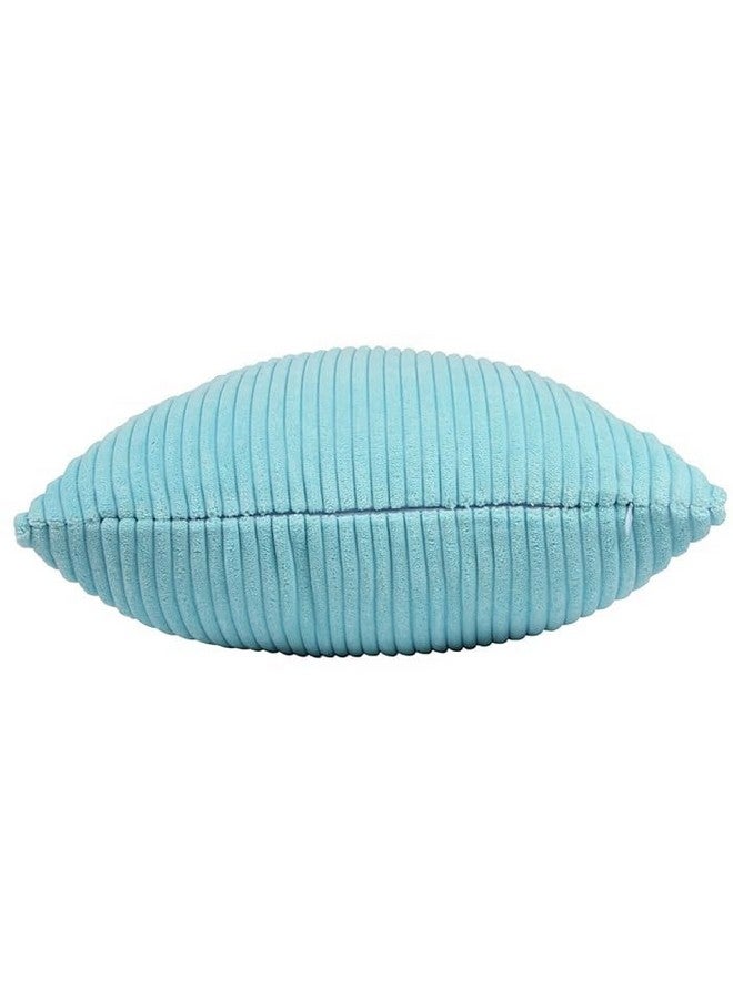 Guffaw/ Corduroy/Stripped/Luxury Cushion Covers Size 16"X16" INCHES (Aqua, 2) - Image 2