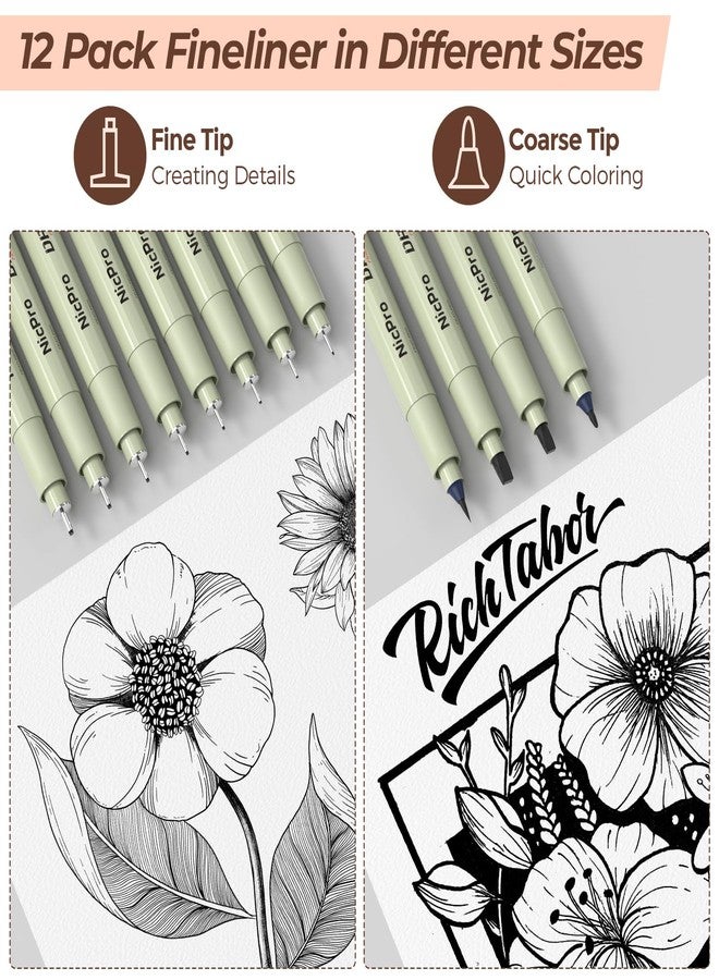Nicpro 58 PCS Art Drawing Supplies Kit in Leather Case, Art Mechanical Pencil Set with Metal Drafting Pencil 0.3 & 0.5 & 0.7 & 0.9 & 2mm, 12 Micron Pen, Sketch Book, 30 Tube Lead Refills for Sketching - Image 3