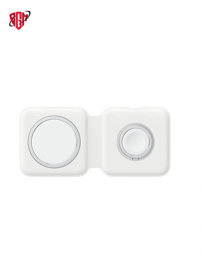 BGM - 2-In-1 MagSafe Charger Foldable Magnetic Dock white - Image 1