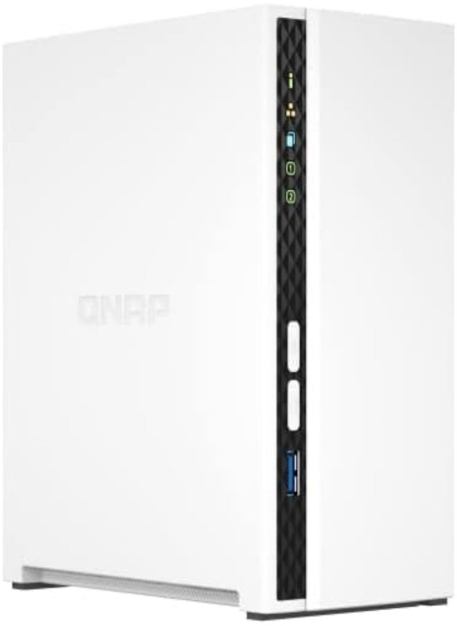 QNAP - QNAP 2 Bay Desktop NAS, Gigabit Ethernet Port, 2GB RAM On Board, 2 x 3.5 Inch SATA 6Gb/s Drive Bay, ARM 4 Core Processor, Power, Reset , USB Copy Buttons, Tower Form Factor, (No HDD) White | TS-233 - Image 1