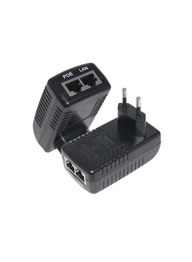 Reacon مزود طاقة PoE 48V 0.5A – محقن PoE مثبت على الحائط لكاميرات IP، هواتف VoIP وأنظمة NVR (قابس بريطاني) - Image 1