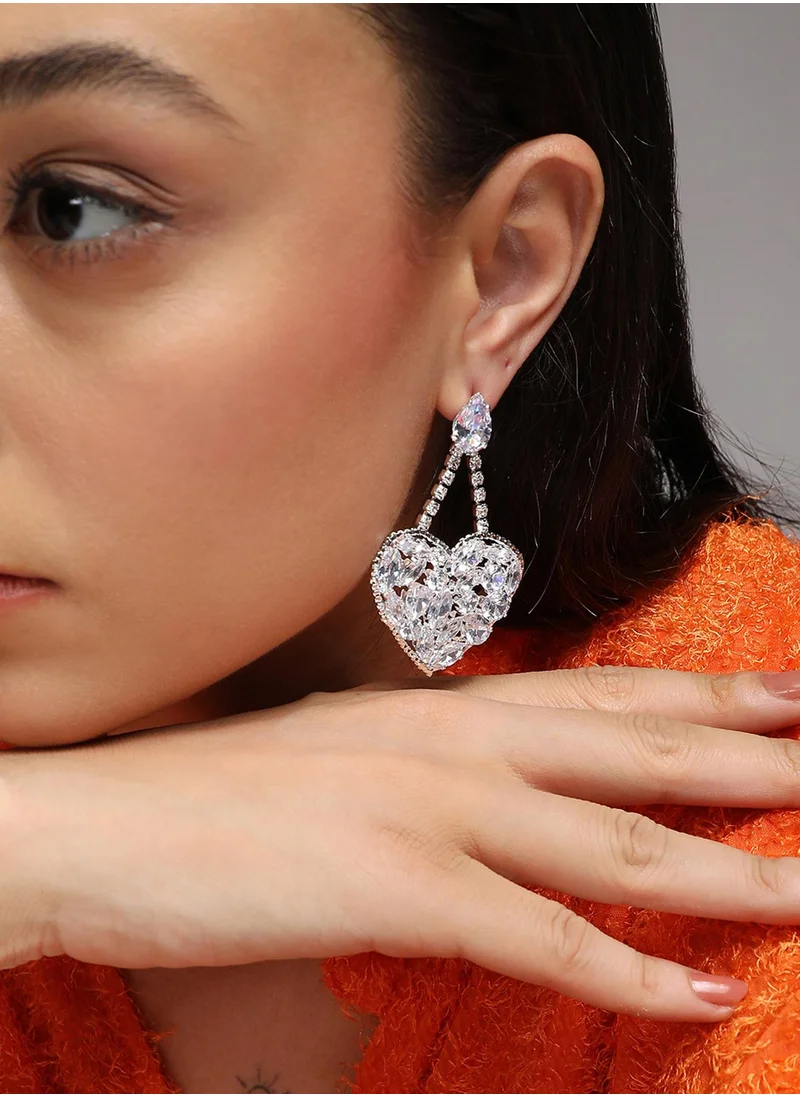 SOHI Heart Drop Earrings