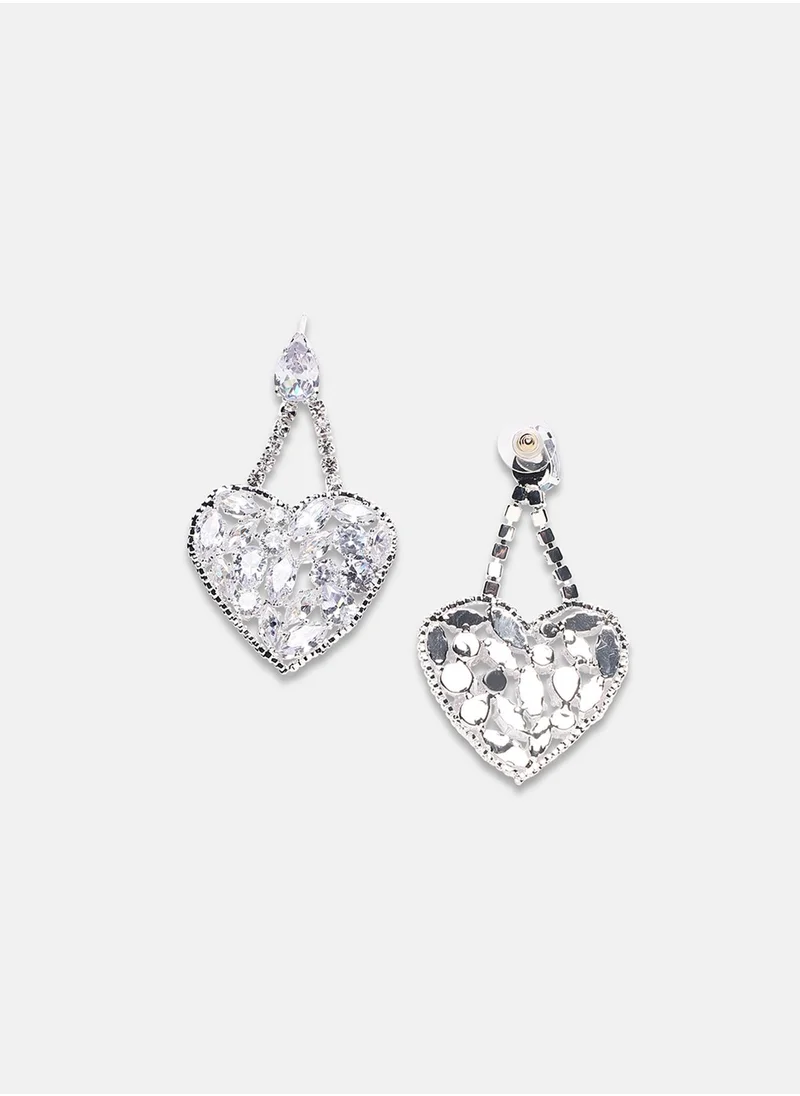 SOHI Heart Drop Earrings