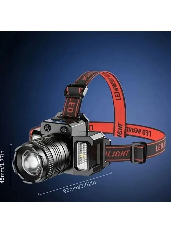 Rechargeable Headlamp Wearable LED Sensor IP65 COB Headlight 3 Modes Flexible Adjustable - Image 1