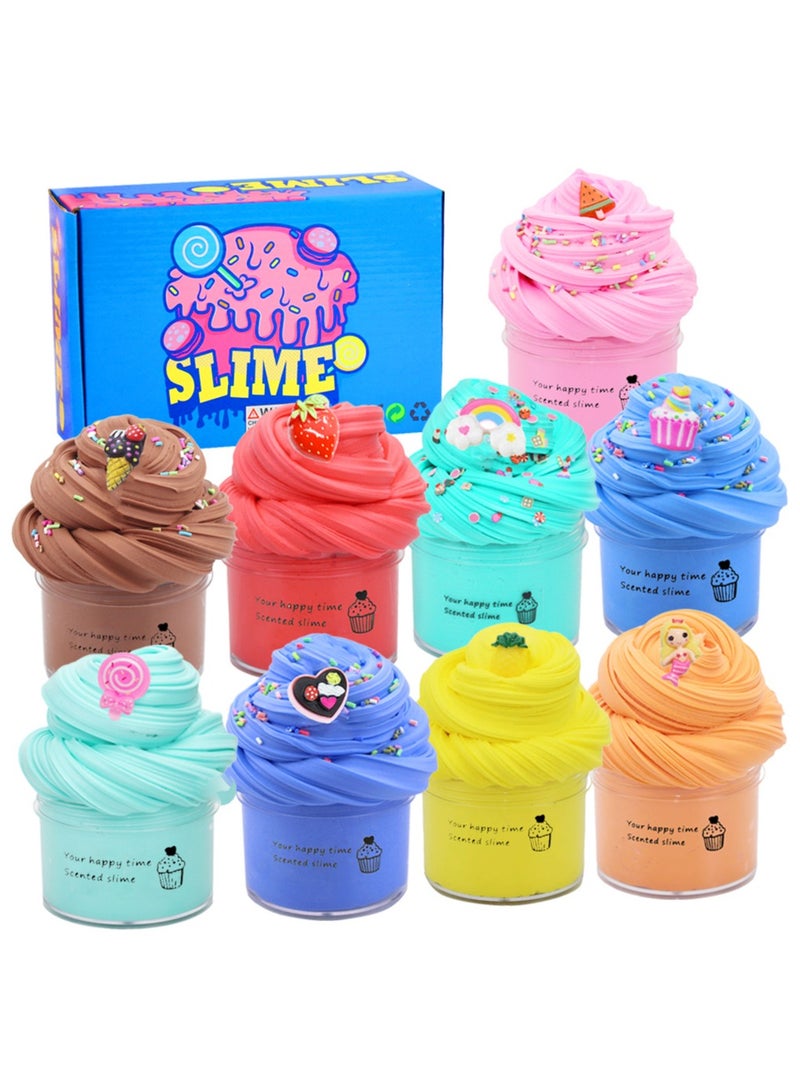 Butter Slime Kit 9 Pack, Colorful Sludge Toy, Stress Relief DIY Slime Toy, Soft and Non-Sticky, Party Favors For Girls and Boys - Image 1