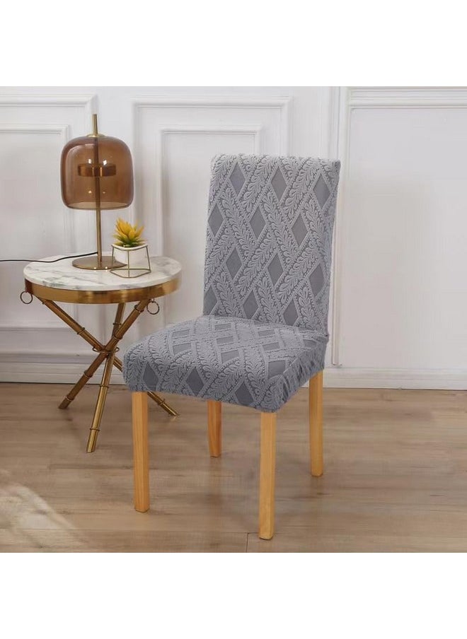 Styleys Styleys Elastic Chair Cover Stretch Removable Washable Short Jacquard Dining Chair Cover Protector Seat Slipcover (Pack of 8, Dark Grey, JCMC38)  - Image 2