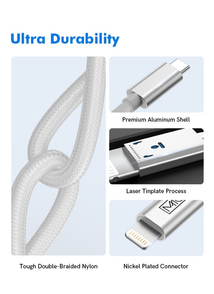 MMG - USB C Braided Cable 60W, USB-C to USB-C 2 meter, USB C Charger Cable for iPhone 15, Mac Book Pro 2020, iPad Pro 2020, Switch, Samsung Galaxy S20 Plus S9 S8 Plus, Pixel, Laptops and lot more - Image 1