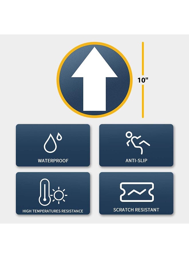 كوانتوم 6 قطع من ملصقات الأرضية على شكل سهم، ملصق فينيل مغلف لإشارة الطريق السهم، مثالي لإدارة الطوابير وإشارات السلامة الصحية - Image 2