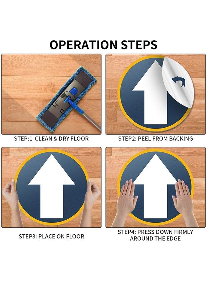 كوانتوم 6 قطع من ملصقات الأرضية على شكل سهم، ملصق فينيل مغلف لإشارة الطريق السهم، مثالي لإدارة الطوابير وإشارات السلامة الصحية - Image 4