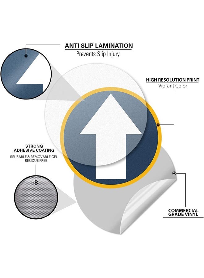 كوانتوم 6 قطع من ملصقات الأرضية على شكل سهم، ملصق فينيل مغلف لإشارة الطريق السهم، مثالي لإدارة الطوابير وإشارات السلامة الصحية - Image 3