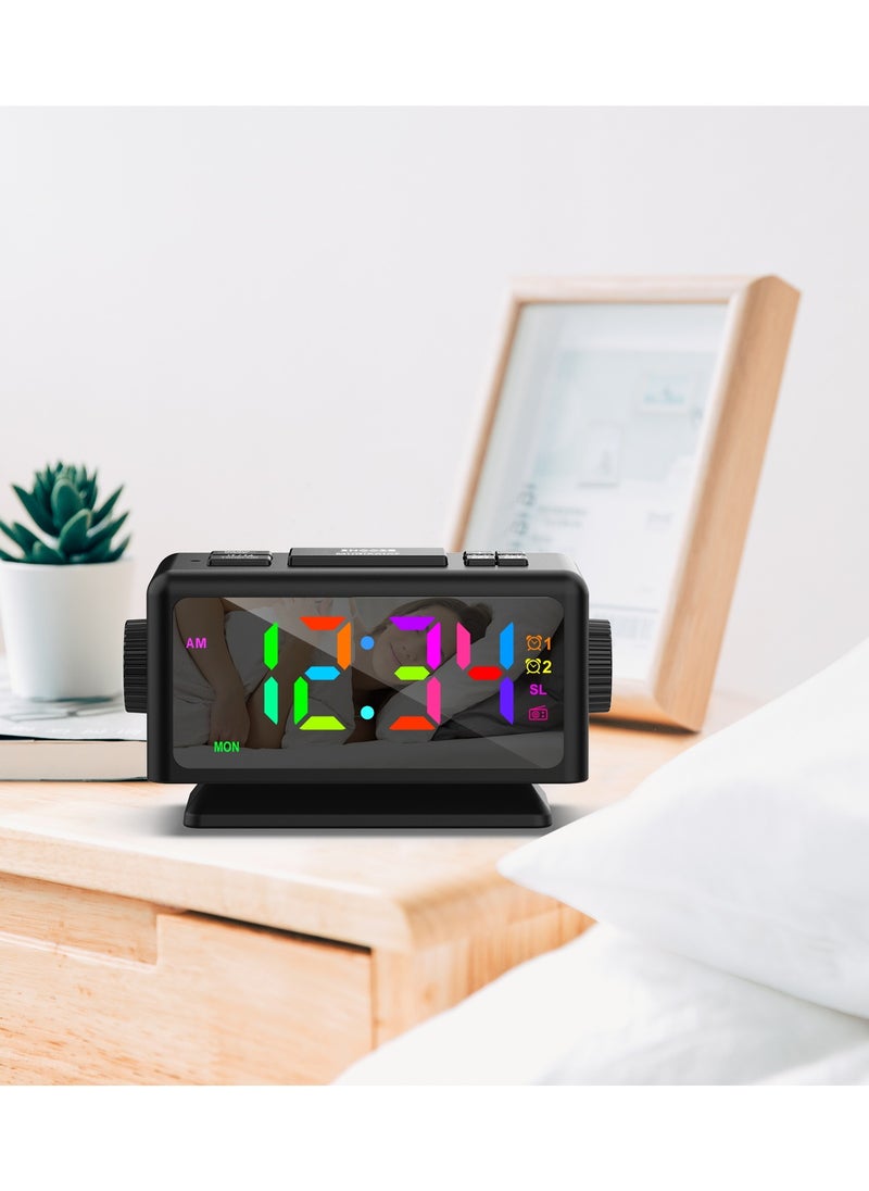 Beauenty - Radio Alarm Clock RGB Dazzling Colour LED Mirror Clock Electronic Clock - Image 1