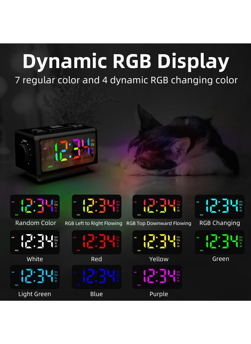Beauenty - Radio Alarm Clock RGB Dazzling Colour LED Mirror Clock Electronic Clock - Image 1