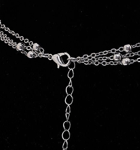 MOLOCH Layer Choker Long Chain Tassel Pendant Necklace For Women Handmade Bead Station y Necklace Charm Chain Jewelry Necklace (silver) - Image 5